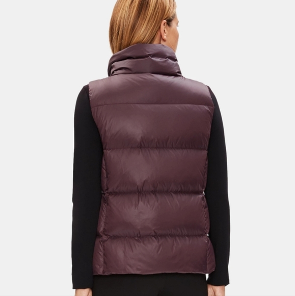 Eileen Fisher Maroon Cassis Recycled Nylon Funnel Neck Vest Size Large - Picture 3 of 14